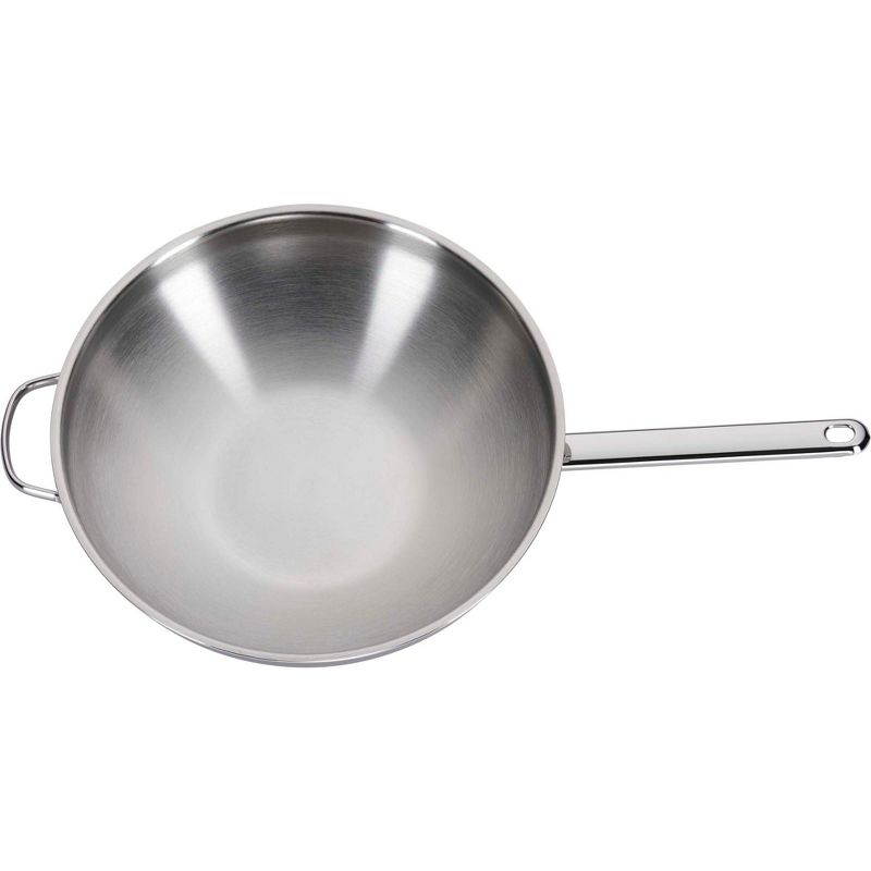 Demeyere 5.8-qt Stainless Steel Flat Bottom Wok with Helper Handle