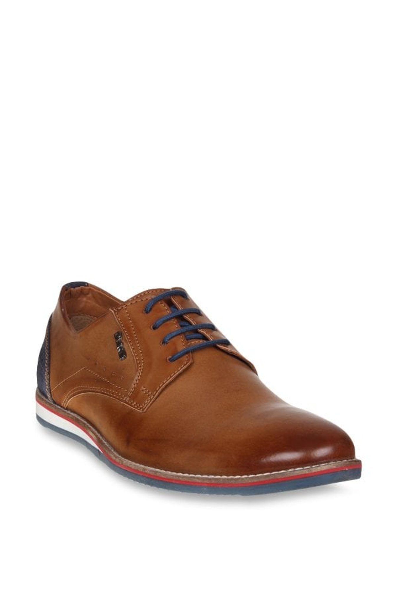 Duke Men's Dark Tan & Navy Derby Shoes