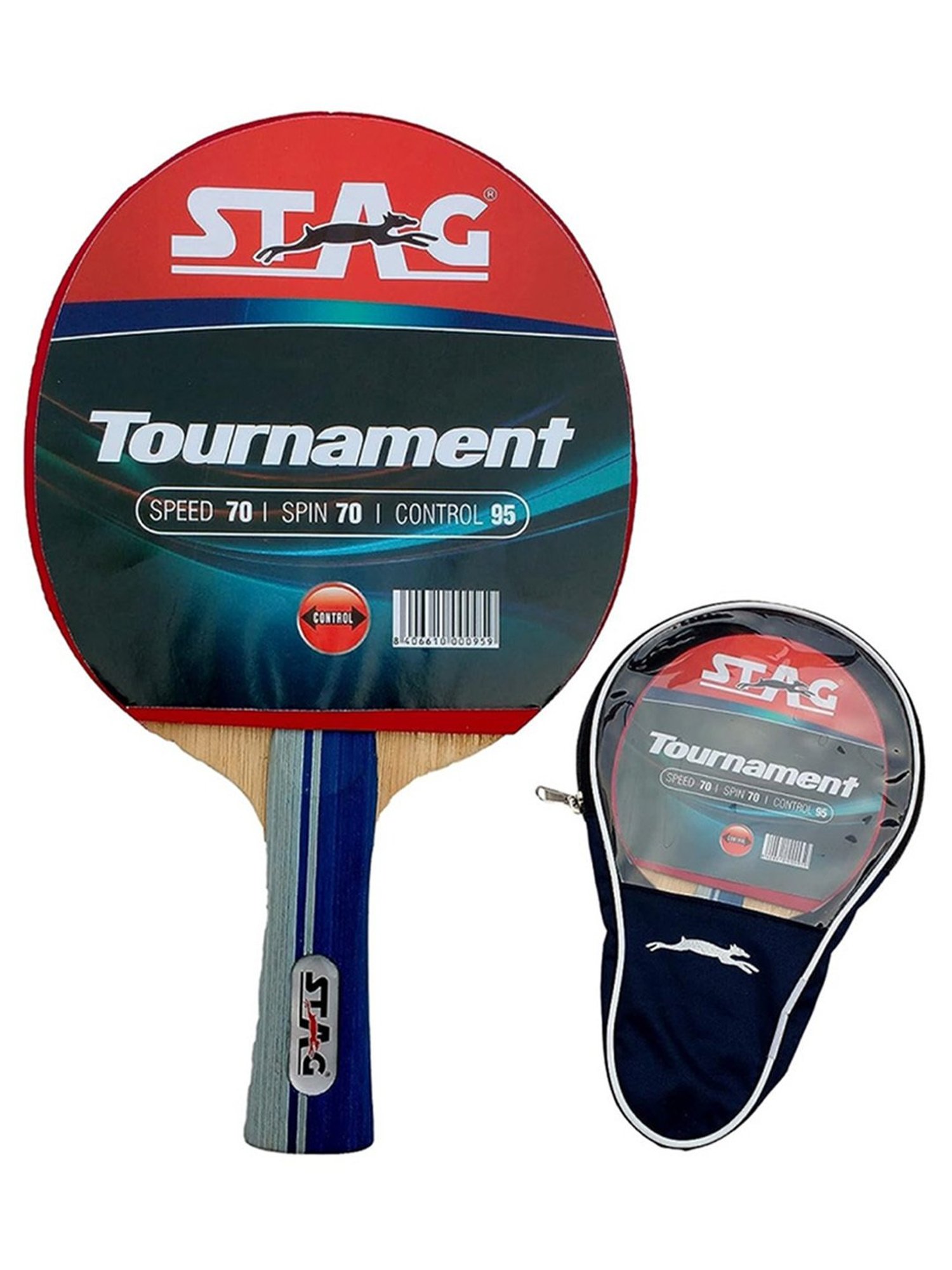Stag Global Beginner ITTF Approved Rubber Tournament Table Tennis Racquet (Multicolor)