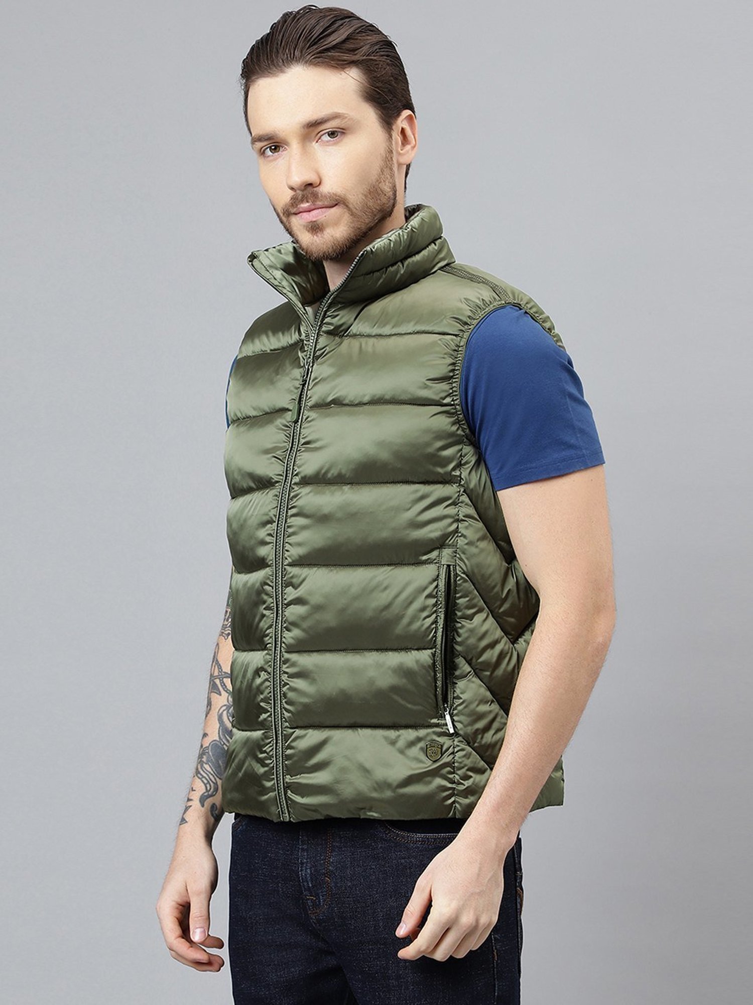 Woods Green Regular Fit Quilted Jacket