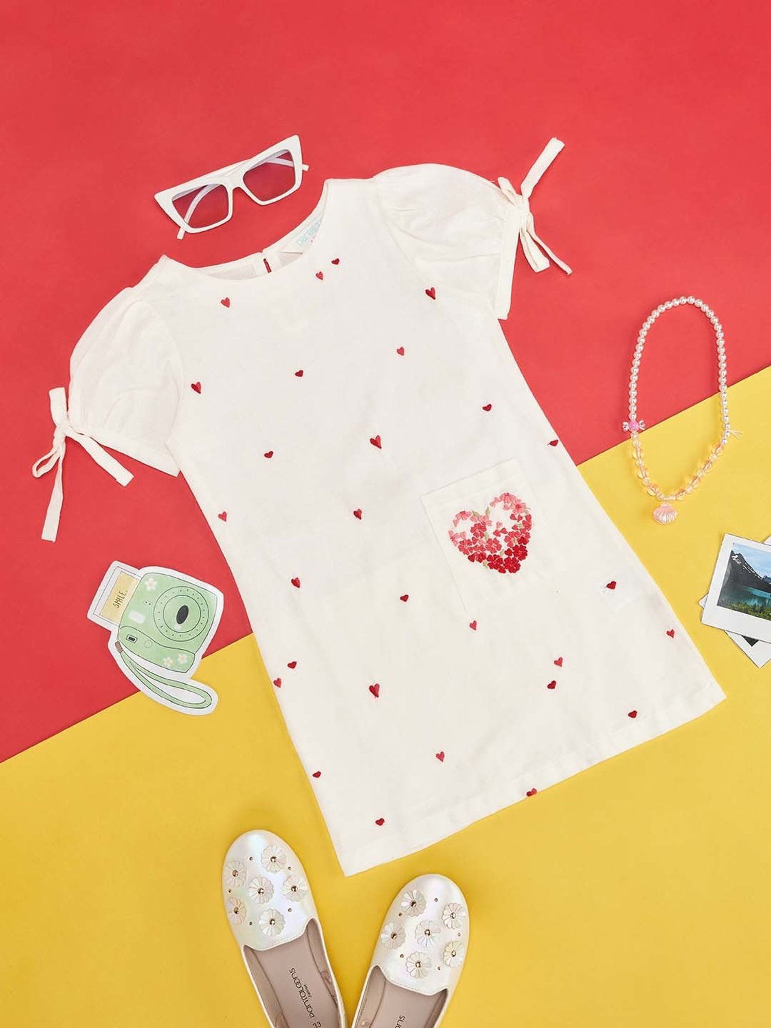 Akkriti by Pantaloons Kids White Embroidered Dress