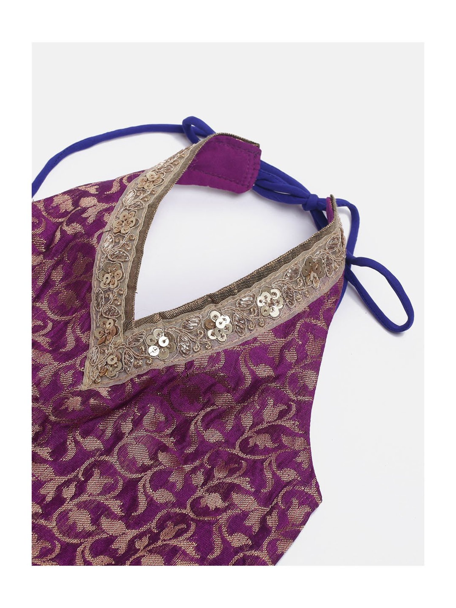 TWISHA Kids Magenta & Blue Self Design Top with Plazzos