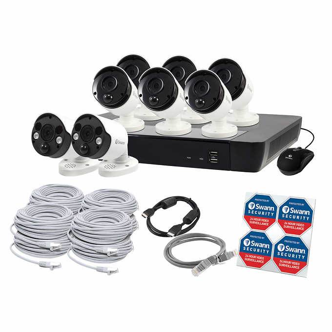 Swann 16-Channel 4K Ultra HD NVR Security System with 3TB HDD, 6 4K Bullet IP Cameras and 2 4K Bullet IP Cameras CONV16-85806B2FB-US Surveillance