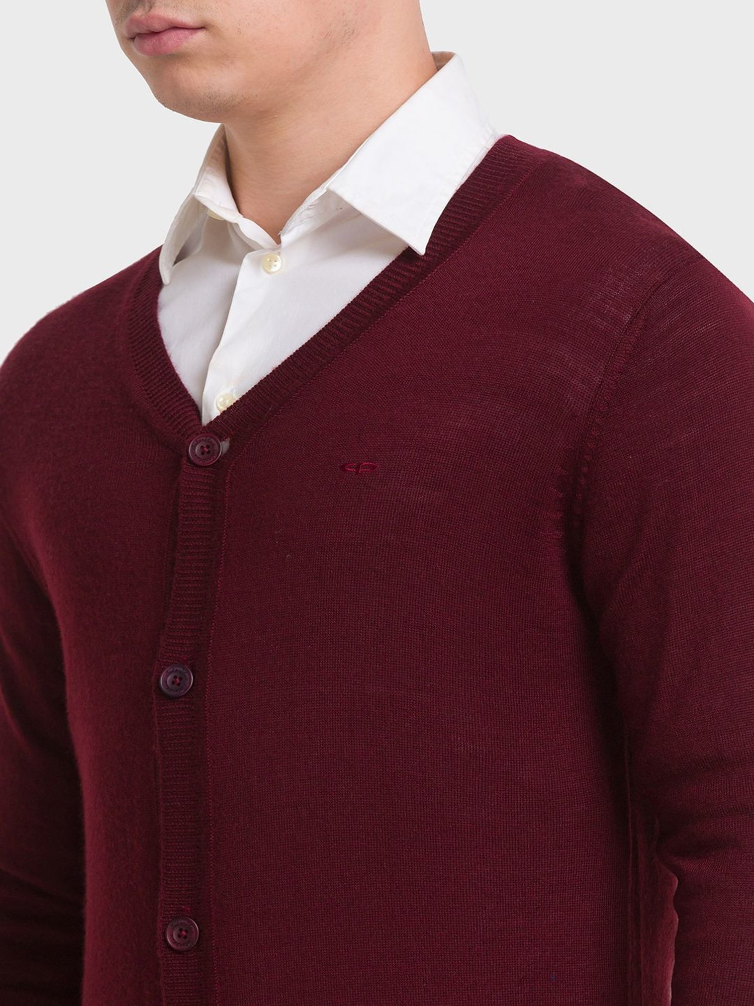 ColorPlus Red Tailored Fit Cardigan
