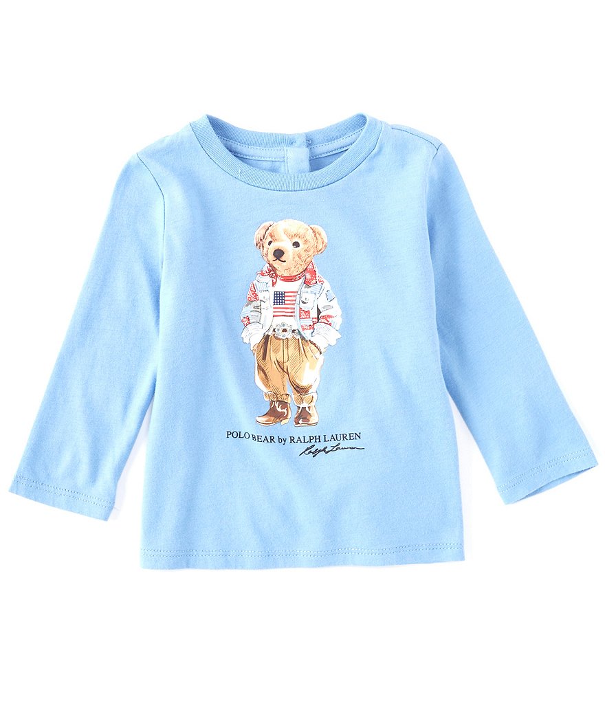 Ralph Lauren Baby Girls 3-24 Months Long-Sleeve Polo Bear Tee