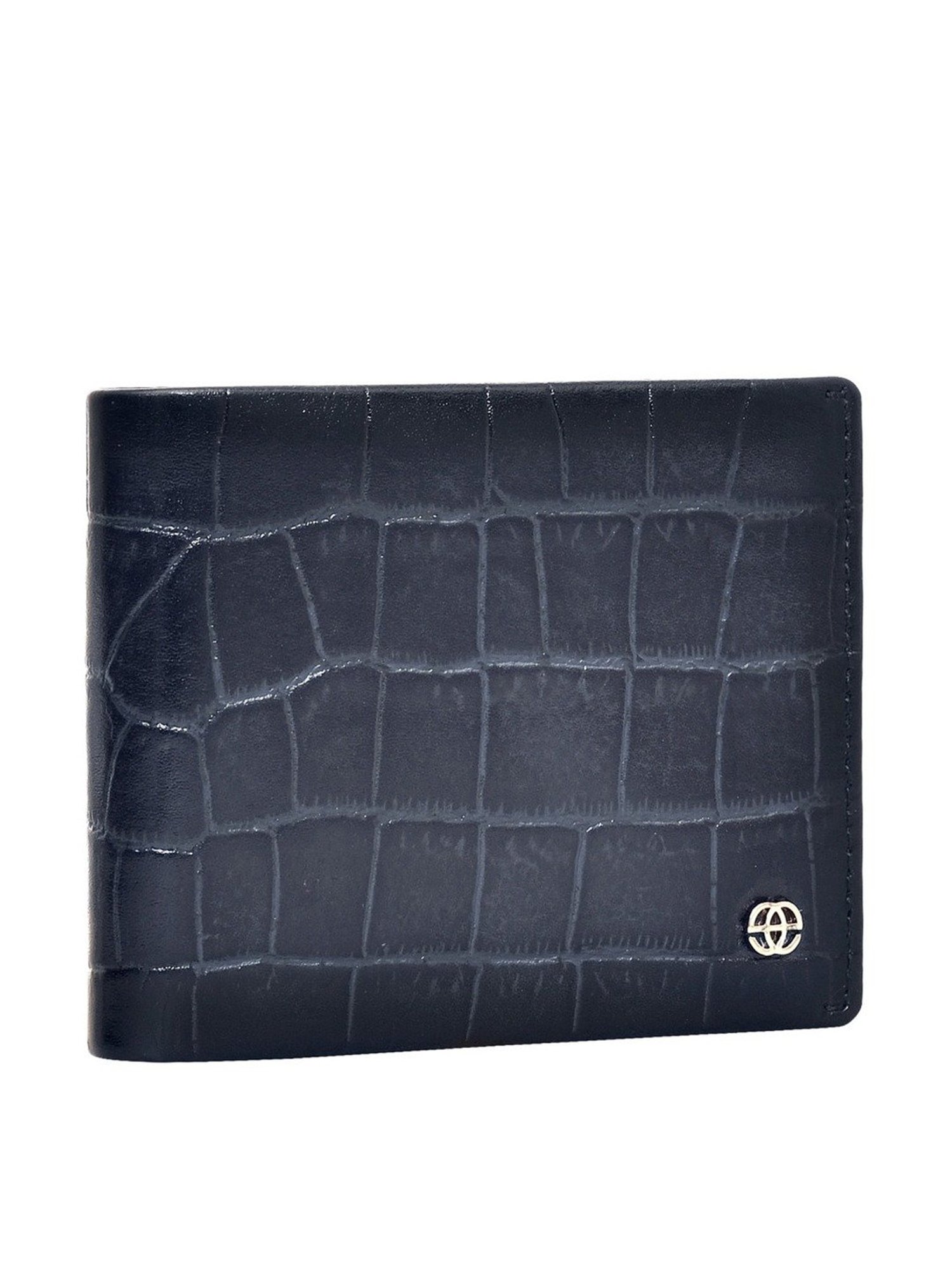 Eske Navy Casual Leather Bi-Fold Wallet for Men