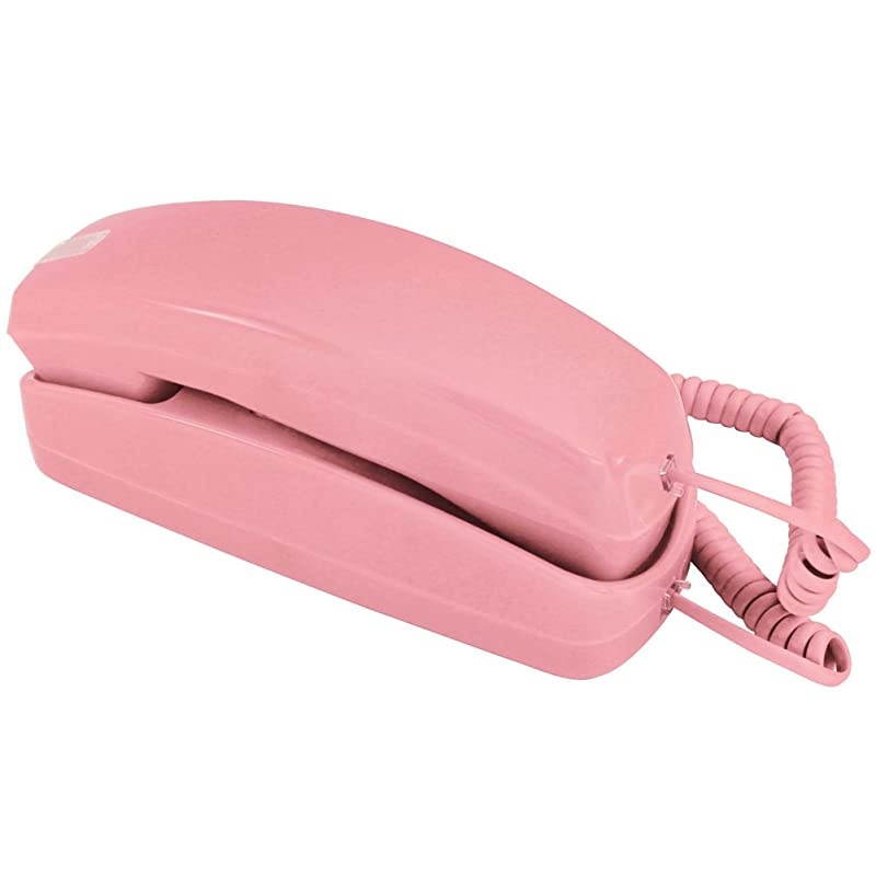 Trimline Corded Telephone - Design from 60s with Modern Electronics - Pink