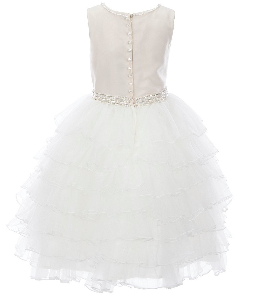 Us Angels Big Girls 6-14 Sleeveless Madison Embroidered Horsehair Communion Dress