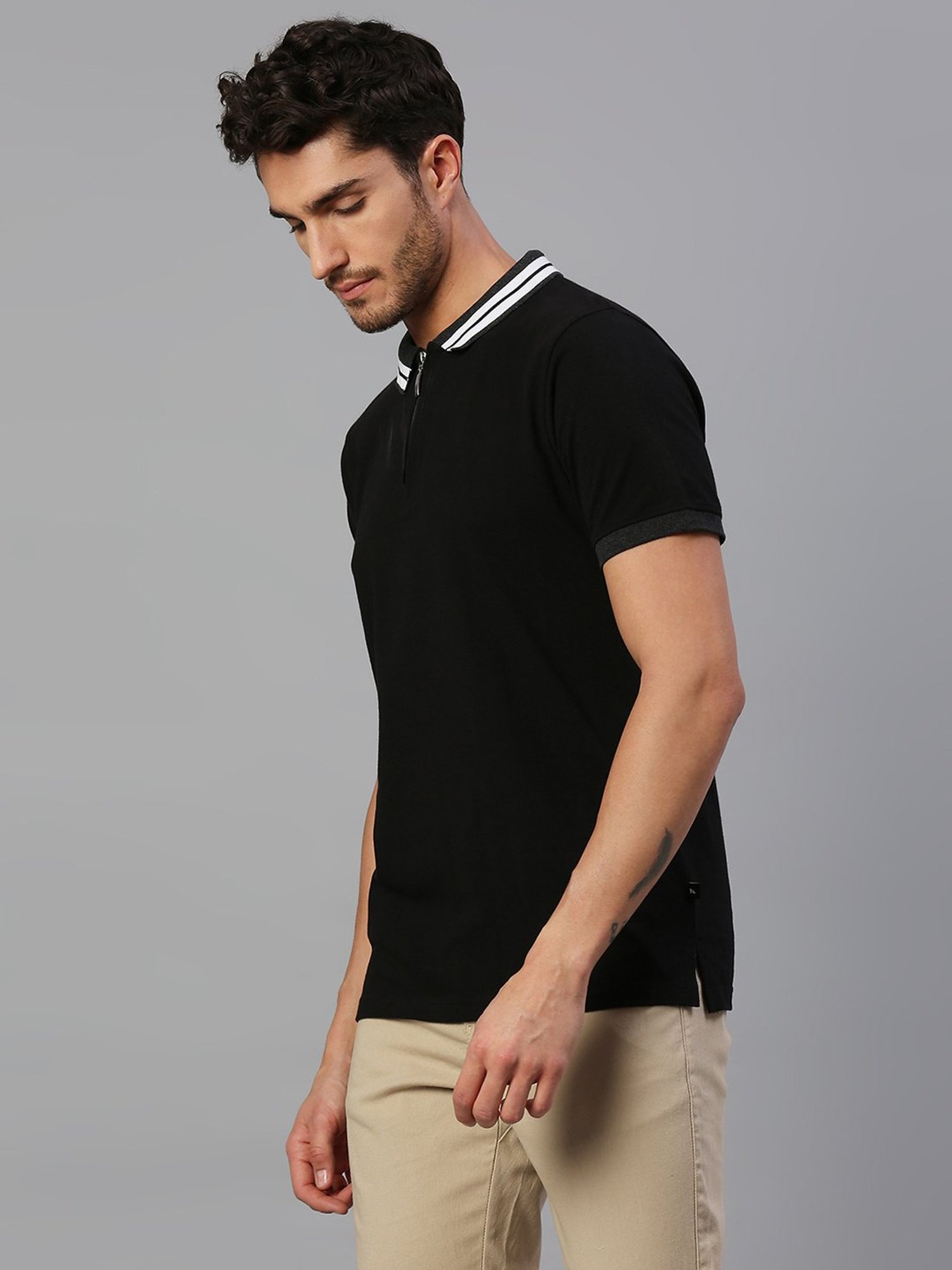 Dennis Lingo Black Regular Fit Polo T-Shirt
