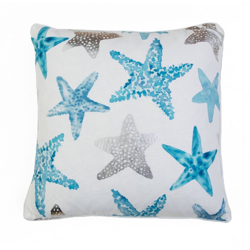 Décor Therapy 20"x20" Todrina Starfish Throw Pillow White/Blue
