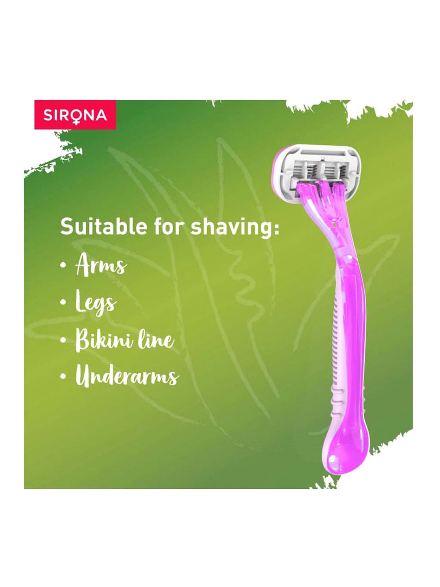 Sirona Reusable Eyebrow and Face Razor - 3 Pcs with Reusable Hair Removal Razor - 1 Pcs