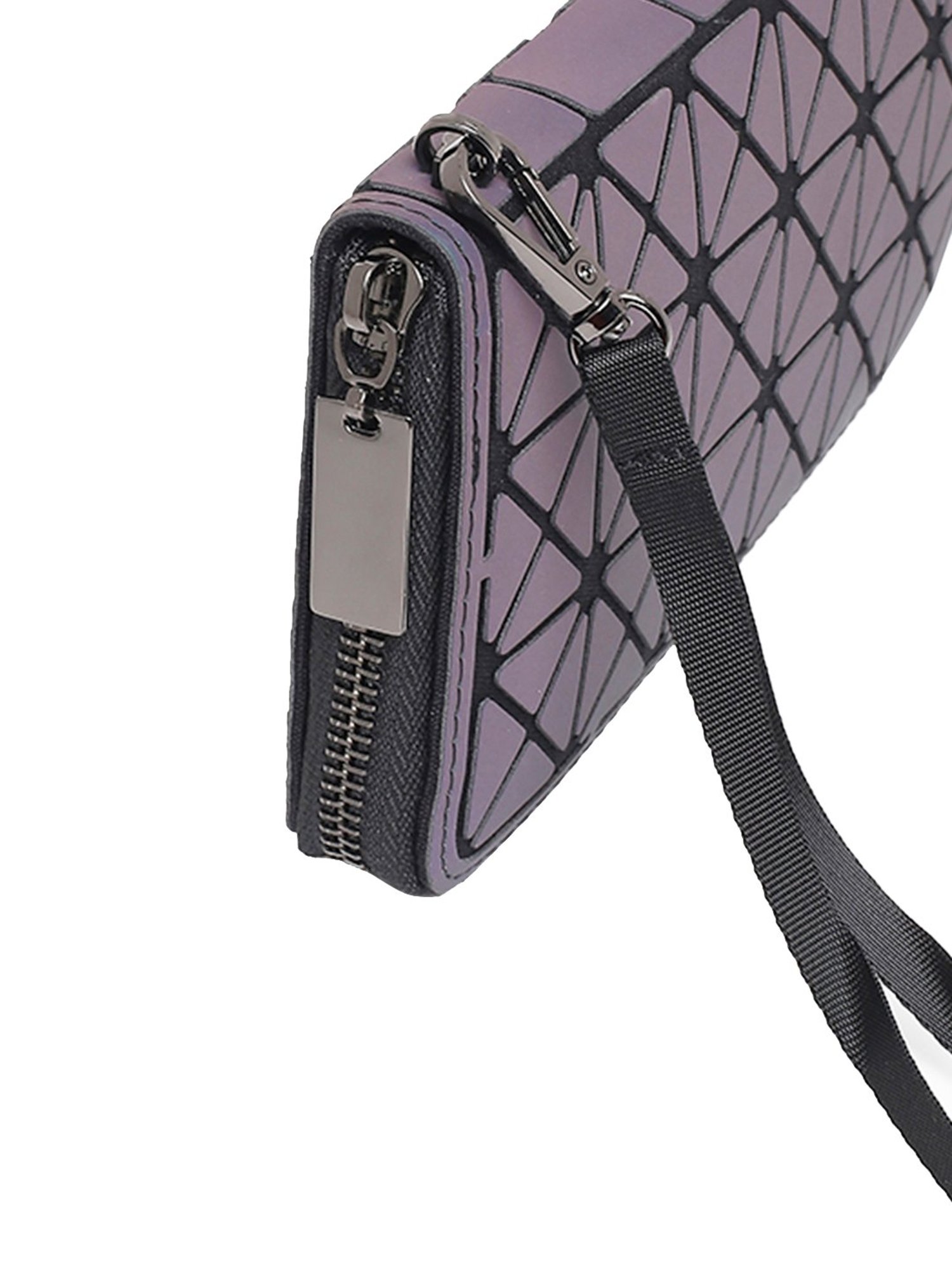 Baomi Purple Textured Zip Around Wallet