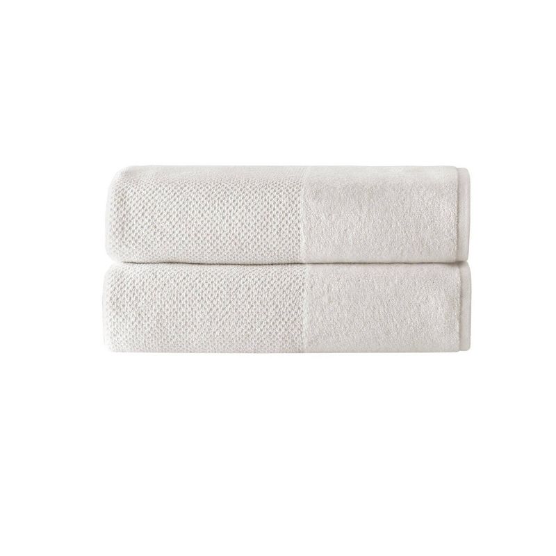 2pc Incanto Turkish Cotton Bath Towel Set Off White - Enchante Home