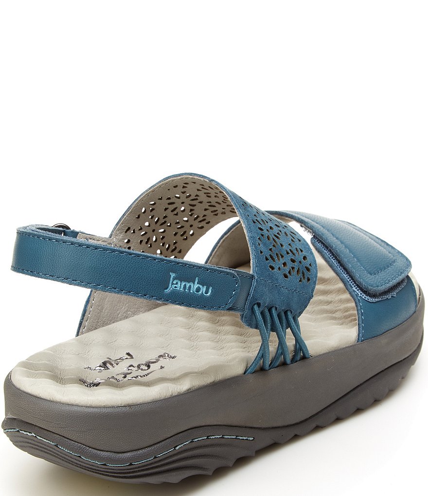 Jambu Alba Leather Banded Wedge Sandals