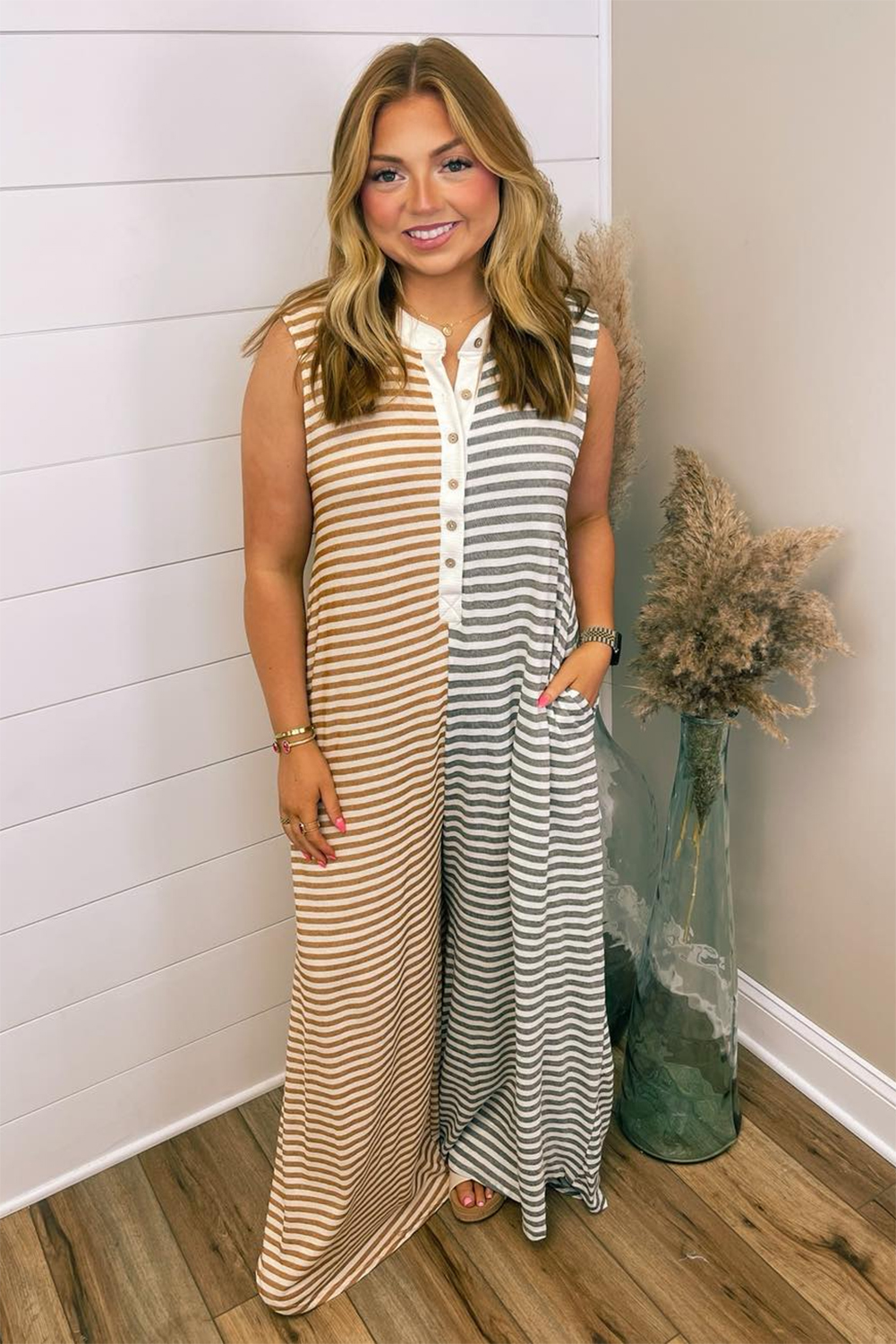 Dark Blue Plus Size Stitching Washed Flare Jeans