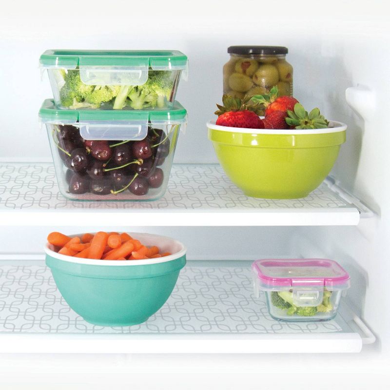 Mindfull 13" x 15' Antimicrobial Geo Fridge Liner Gray