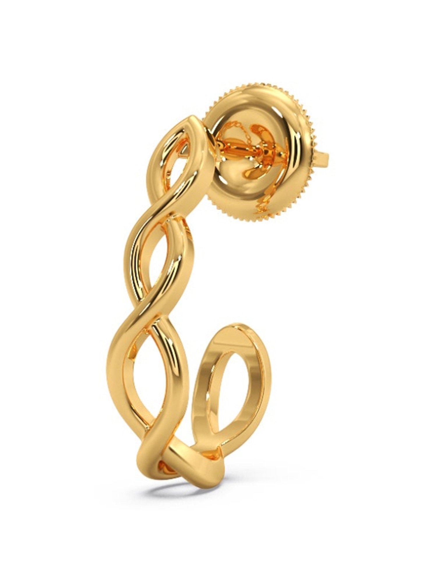 Candere by Kalyan Jewellers Peacock Collection 18k Yellow Gold Hoop Earrings for Women