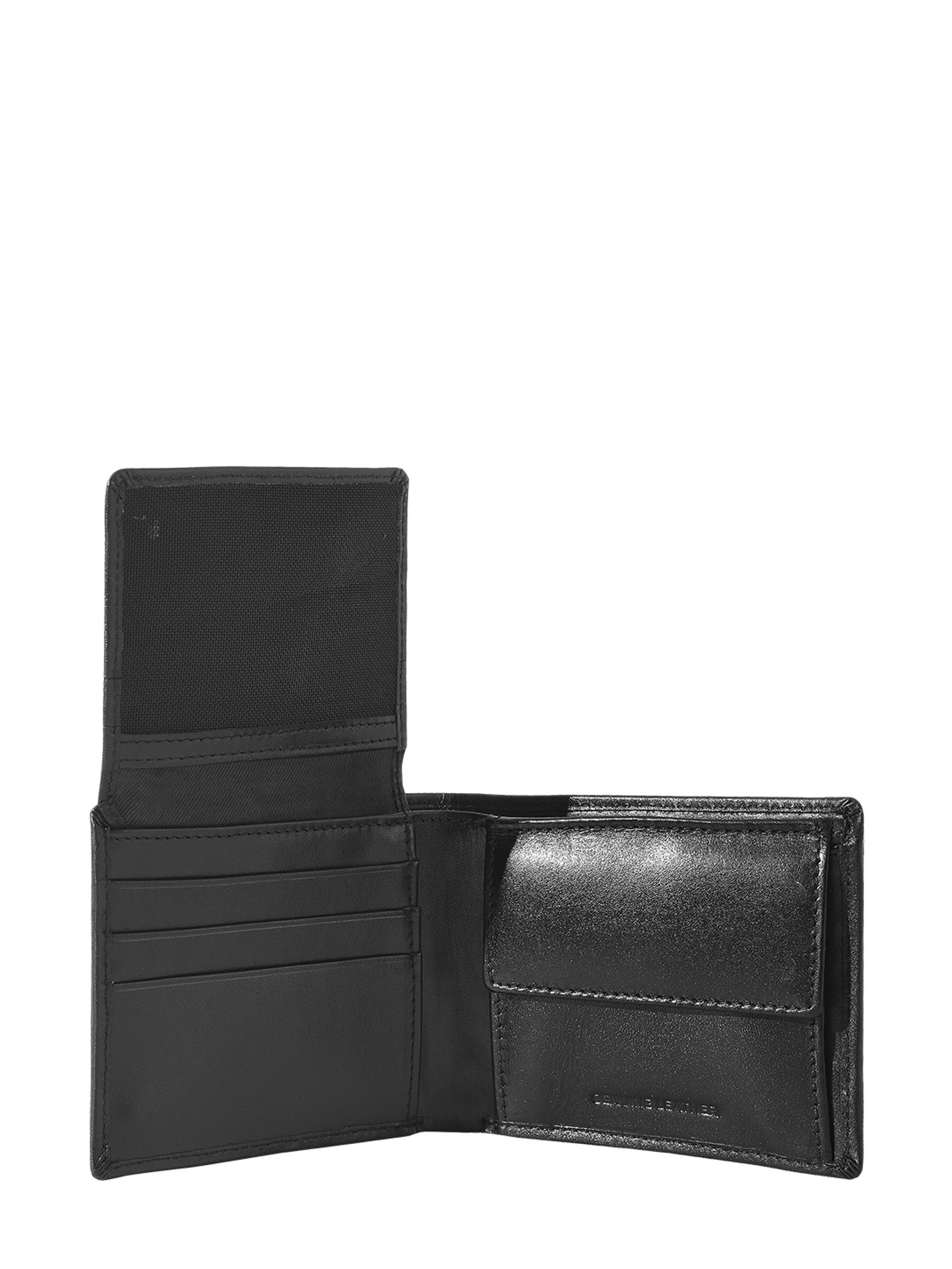 Eske Black Woven Leather Bi-Fold Wallet for Men