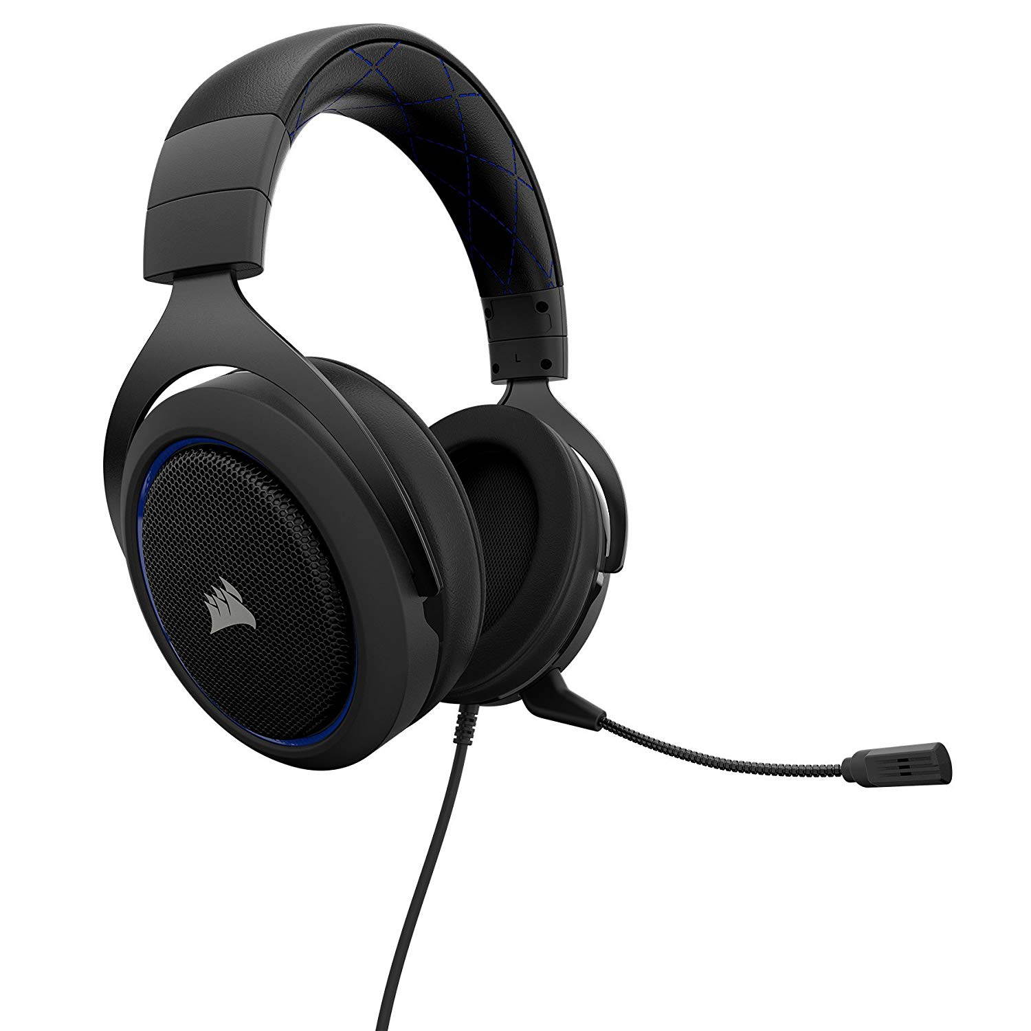 Corsair HS50 - Stereo Gaming Headset - Discord Certified Headphones - Works with PC, Mac, Xbox One, PS4, Nintendo Switch, iOS and Android &ndash; Blue