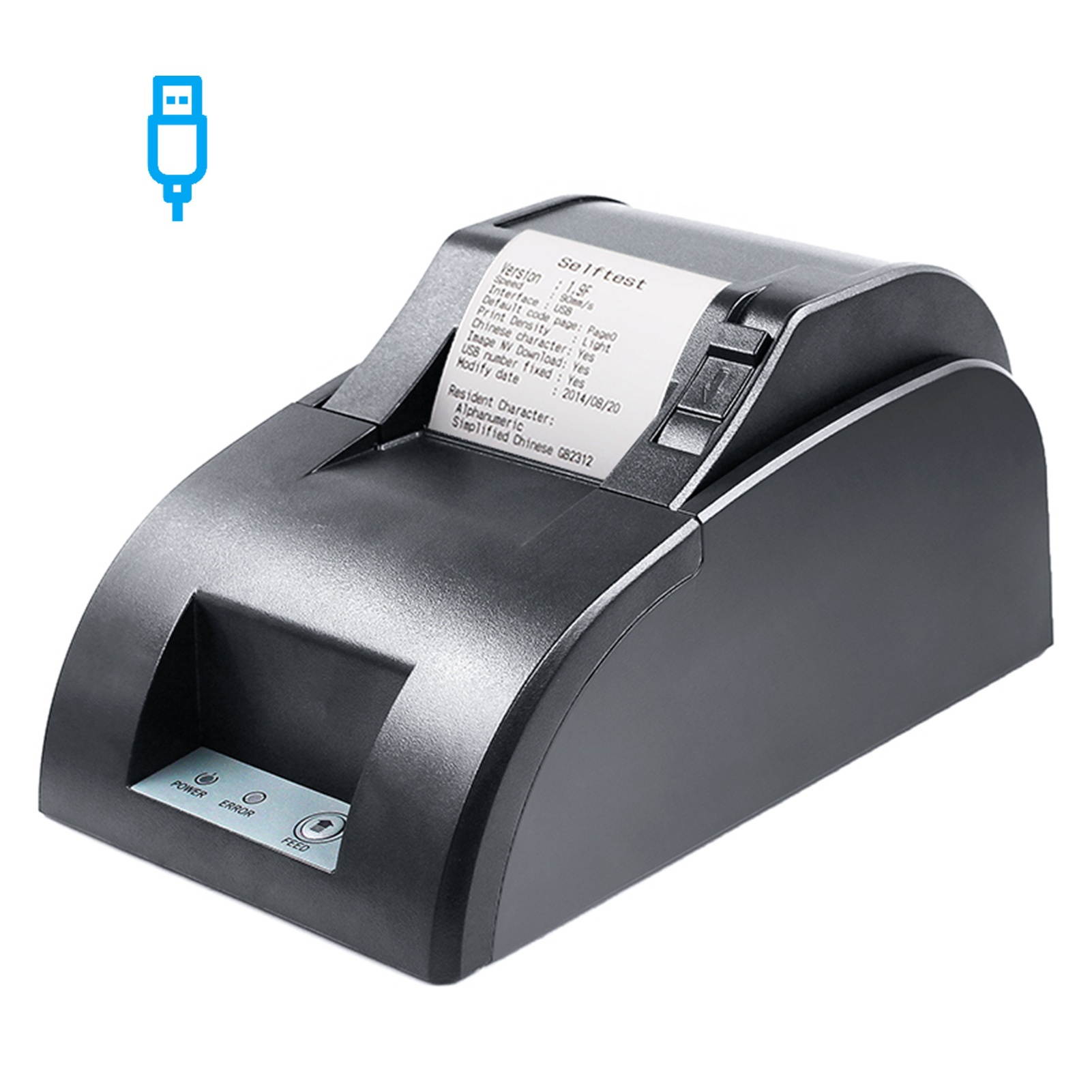 Aibecy Desktop 58mm Thermal Printer Receipt Bill  Lable Receipt Shipping Exrpress Printer USB Wired Connection Support ESC/POS Command Compatible with Windows for Supermarket Store Restaurant