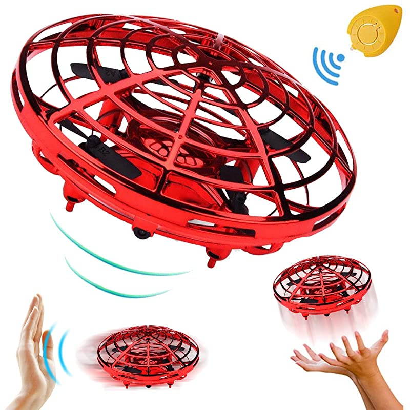 Drone RC Flying Toy for Kids Flying Ball Hand Controlled Quadcopter Light Up Flying Toys Two Speed AutoAvoid Obstacles 360Rotating Helicopter Outdoor Toys Fall Halloween Birthday Gifts