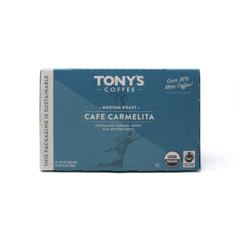 Tony's Coffee Cafe Carmelita Medium Roast Coffee - Single Serve Cups - 10ct
