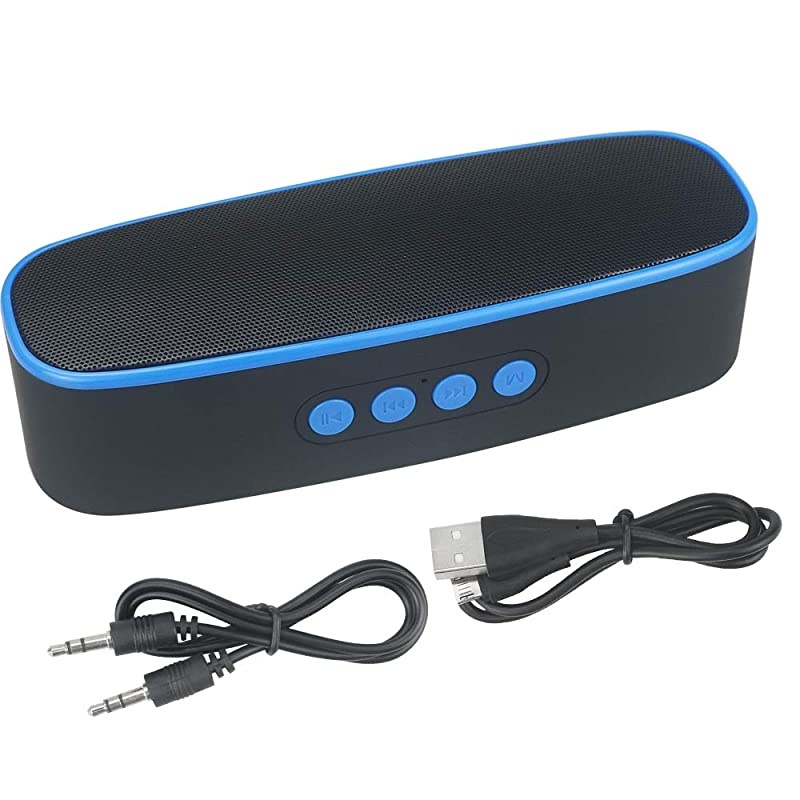 Wireless Bluetooth Speaker with AUXUSBTF Card SlotOutdoor Portable Stereo Speaker with HD AudioEnhanced Bass DualDriverHandsfree Calling FM Radio Speaker for TravelParty Blue1
