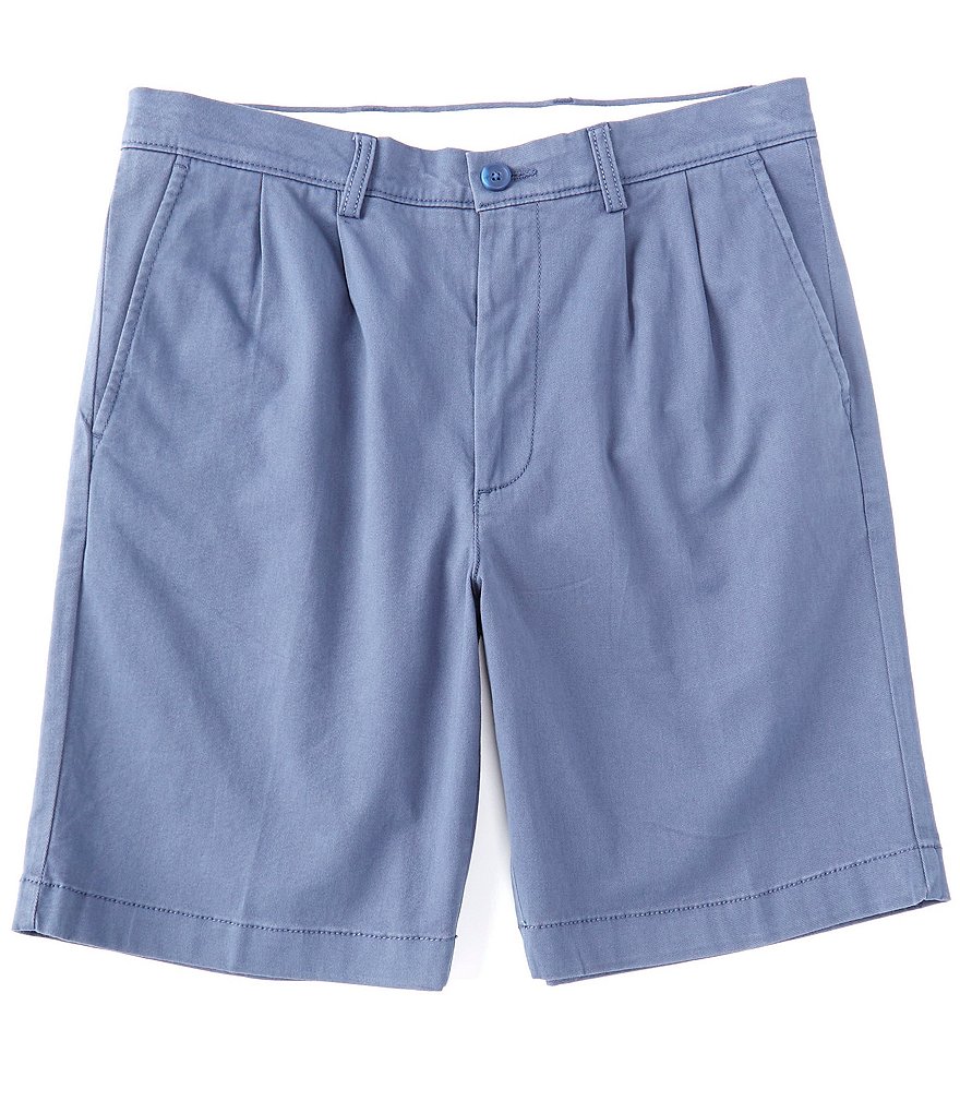 Roundtree & Yorke Big and Tall Performance 9#double; and 11#double; Inseam Flat Front Herringbone Print Shorts