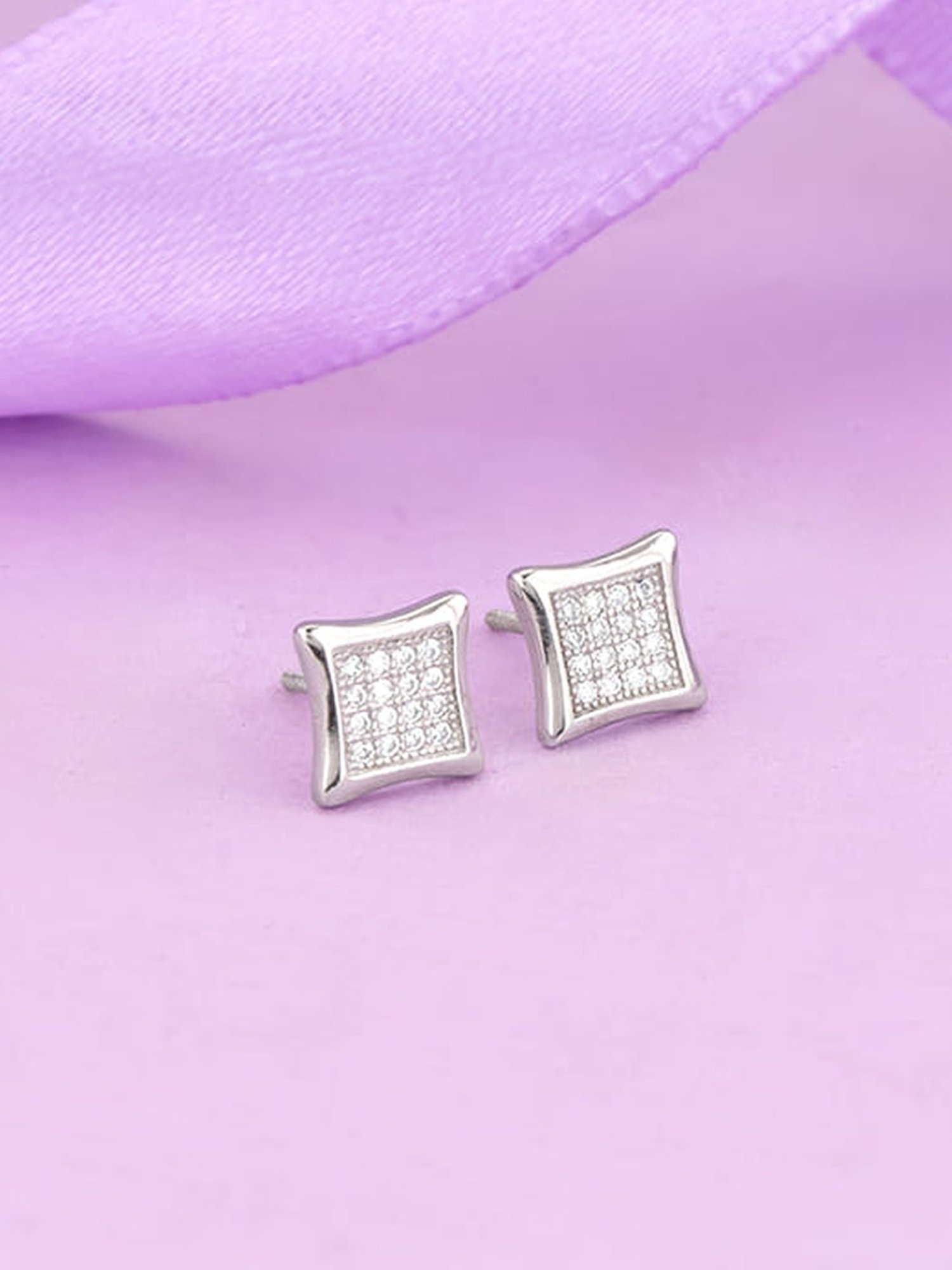 GIVA 925 Silver Glistening Stud Earrings for Women & Girls