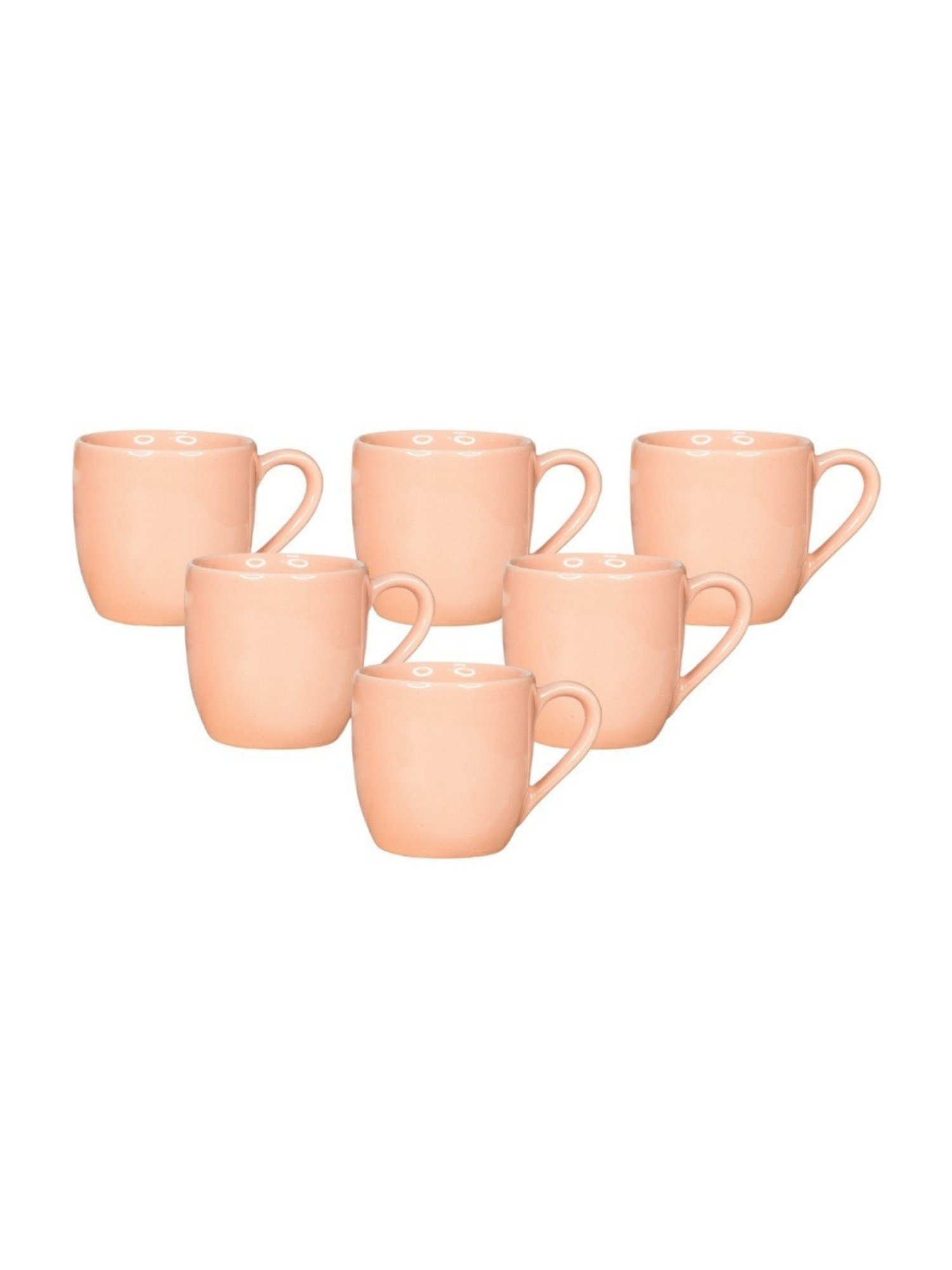 Living Roots Pink Ceramic Mug - Set of 6 (110 ml)