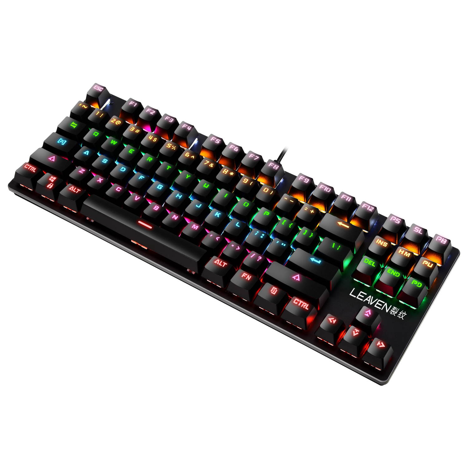 LEAVEN K550 Punk Mechanical Keyboard 87-key Green Axis Game Competitive Office Keyboard
