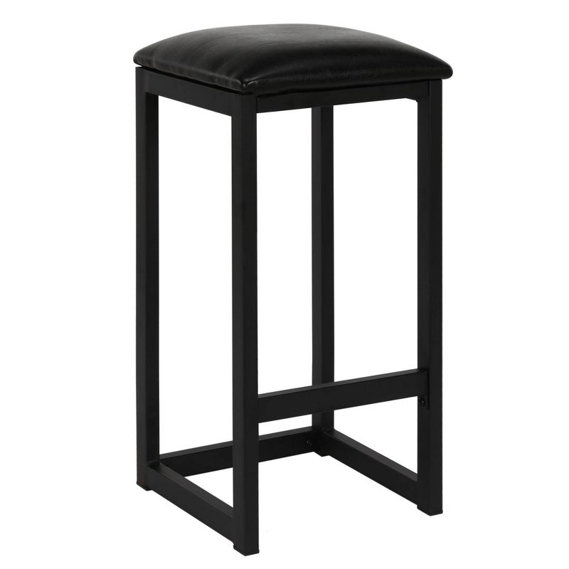 3pc Emelie Metal Pub Set With Faux Marble Top Black - Cosmoliving By Cosmopolitan