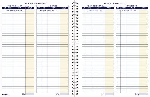 Adams AFR71 Monthly Bookkeeping Record Spiral Bound - White Sheet(s) - Blue, Yellow Print Color - 1 Each