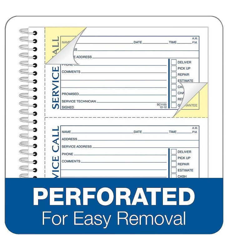 Adams Service Call Book Spiral bound 5-1/4"x11" SC1155