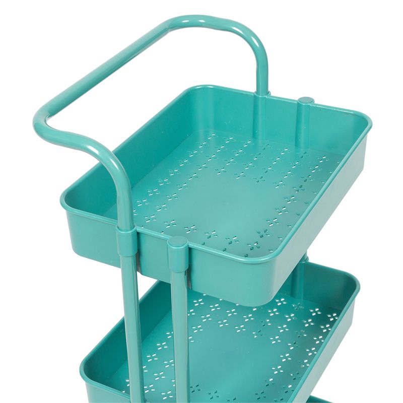 Pemberly Row 3 Tier Mobile Storage Caddy in Teal