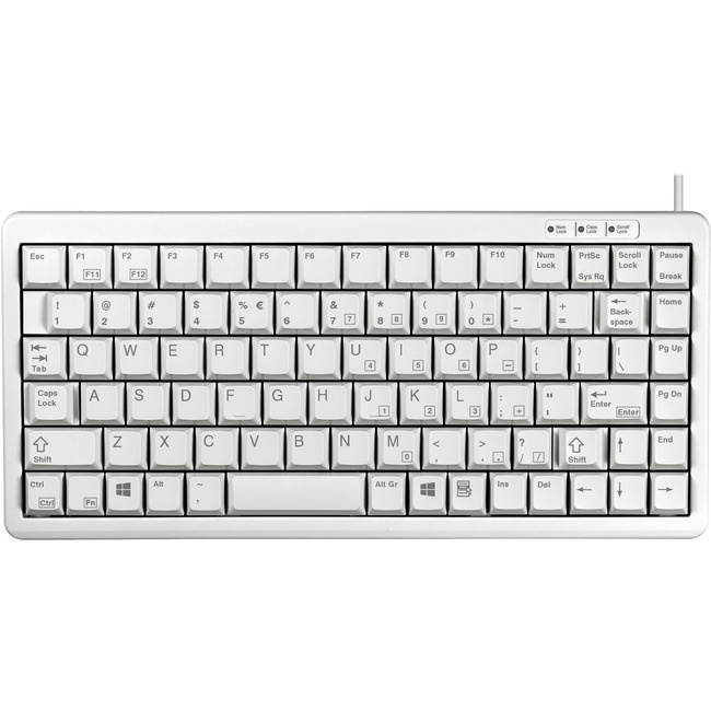 Zf G84-4100Lcmus-0 11-Ultraslim Kbd,Us Reduced 86 Pos Key,Usb & Ps/2, Grey