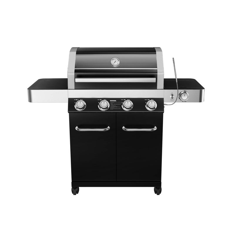 4-Burner Propane Gas Grill with ClearView Lid Black Model 24633 - Monument Grills