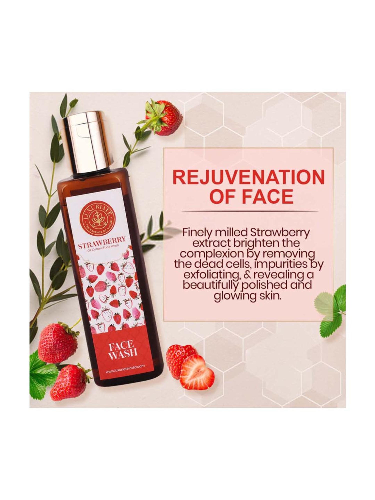 Luxuriate Rejuvenation Strawberry Face Wash Cleanser - 100 ml