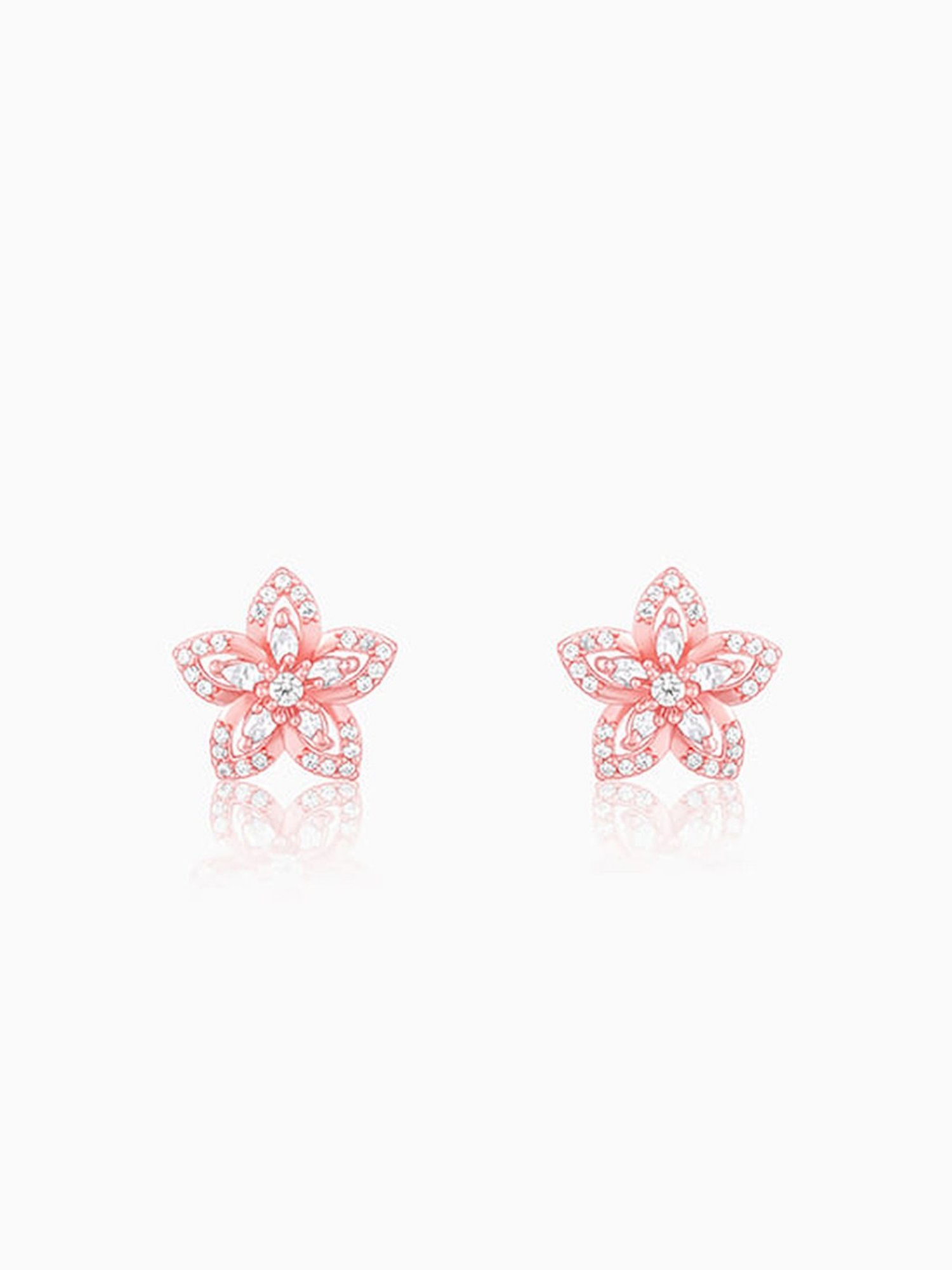 GIVA 925 Silver Rose Gold Viola Stud Earrings for Women & Girls