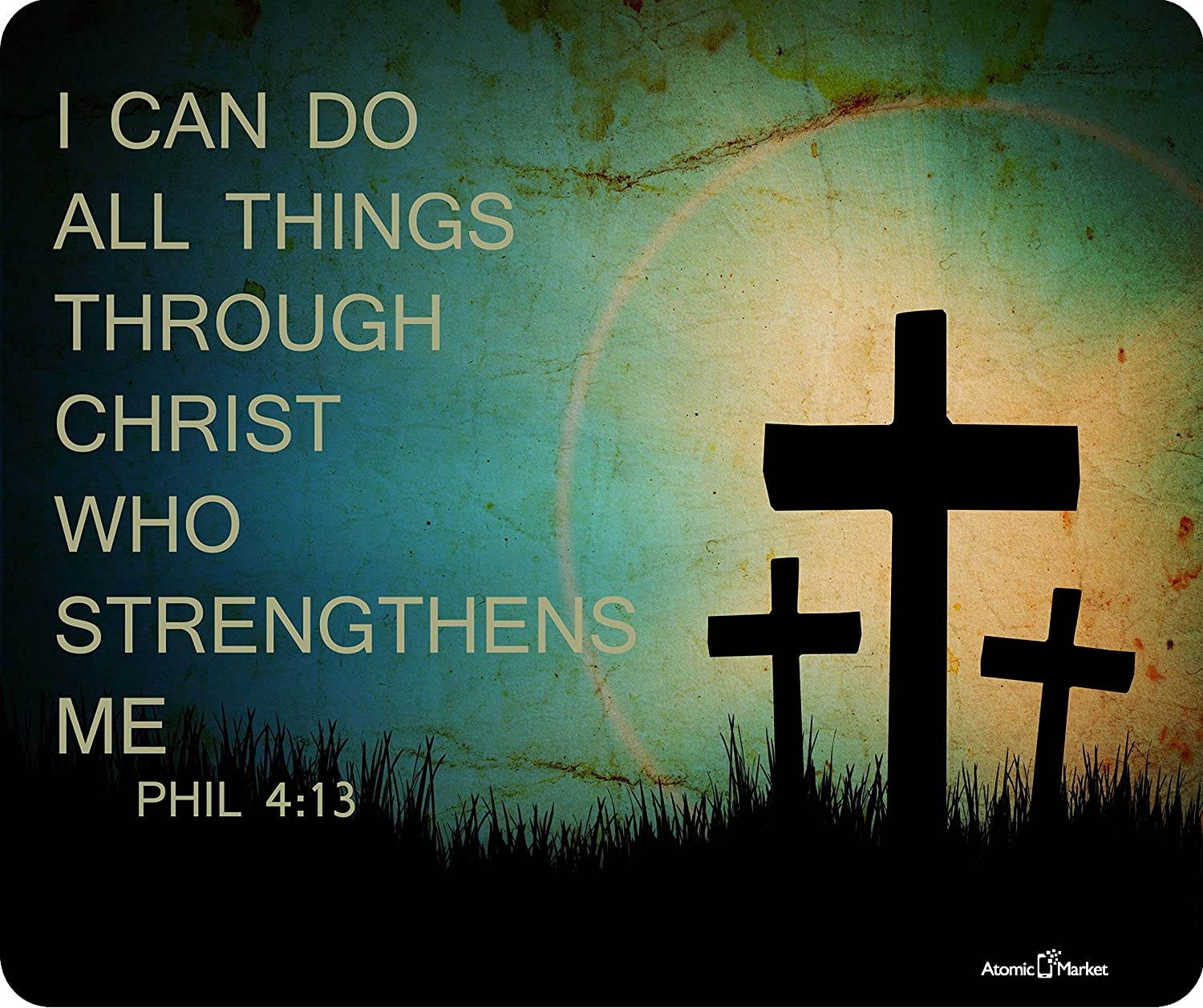 Phil 4:13 I can Do All Things Through Christ Who Strengthens Me Mousepad by Atomic Market