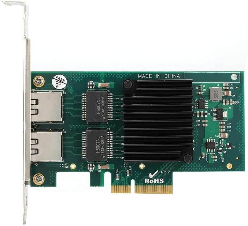 Tosuny 10/100/1000Mbps Gigabit Ethernet PCI Express Network Card, Dual Port NIC Network Interface Card for Win 7/8/8.1/10/ Server 2012/2008/2016