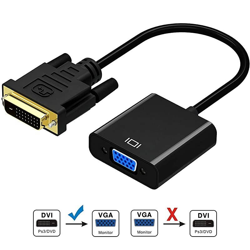 HDMI to VGA  GoldPlated HDMI to VGA Adapter Male to Female Compatible for Computer Desktop Laptop PC Monitor Projector HDTV Chromebook Raspberry Pi Roku Xbox and More Black