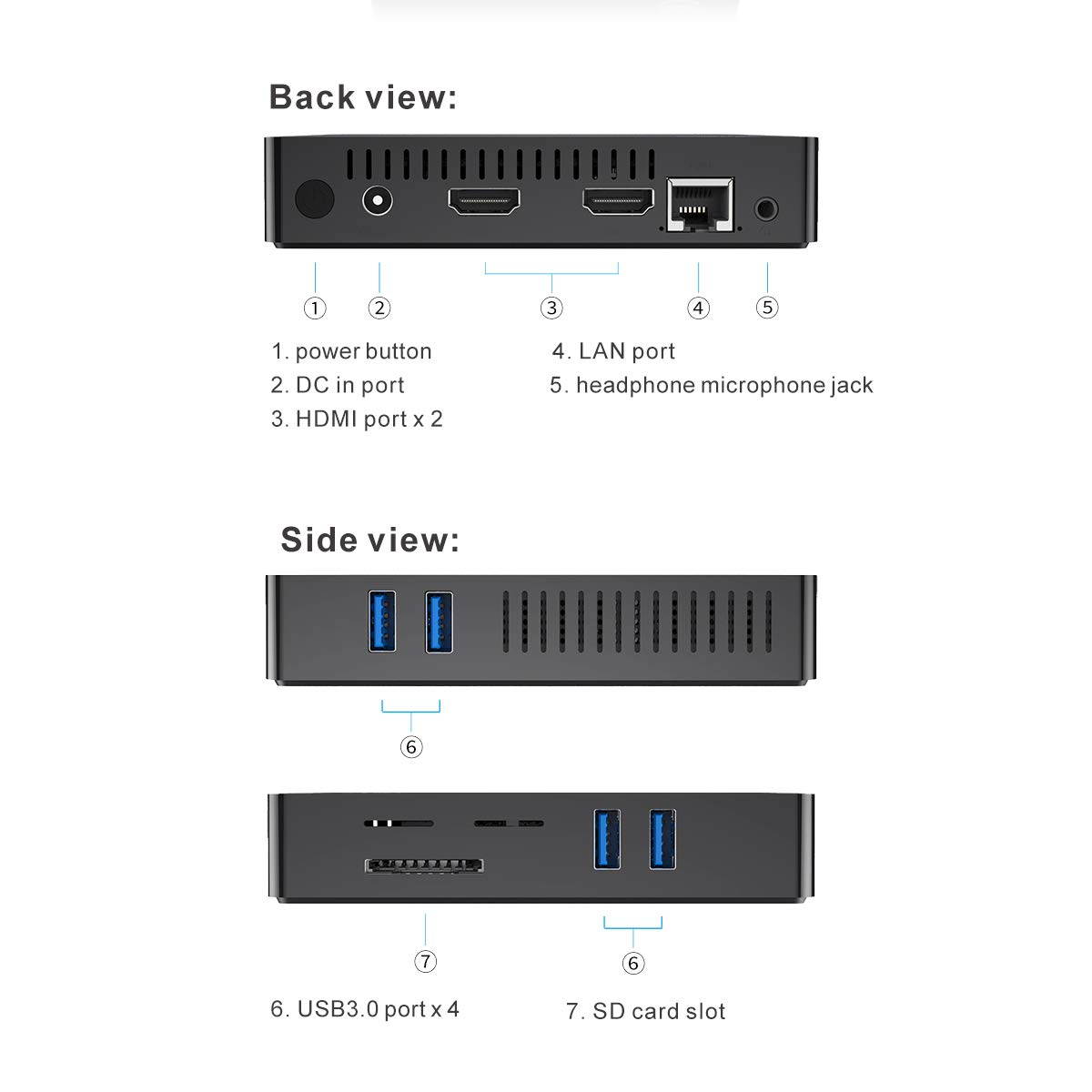 Beelink M2 Mini PC Licence Windows 10 8GB RAM LPDDR4 128GB SSD M.2 Intel Apollo Lake Pentium Silver J4205 Multimedia Office Desktop Computer HDMI 4K Display VESA Mount, Dual WiFi