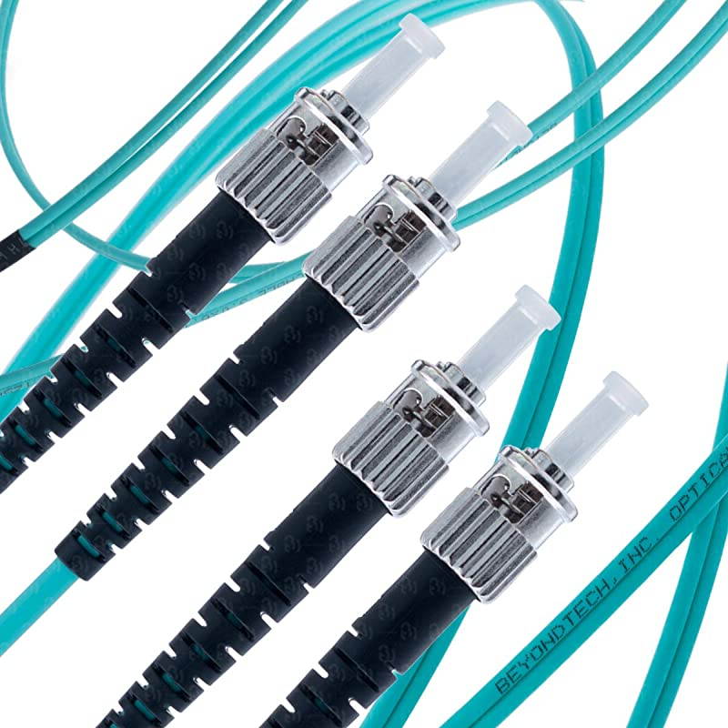 ST to ST Fiber Patch Cable Multimode Duplex 2m 656ft 50125um OM3 10G  PureOptics Cable Series