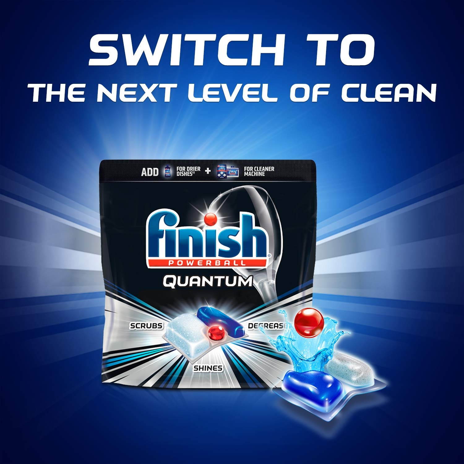 Finish Quantum 25ct + Finish Jet-Dry Rinse-Aid 8.45oz