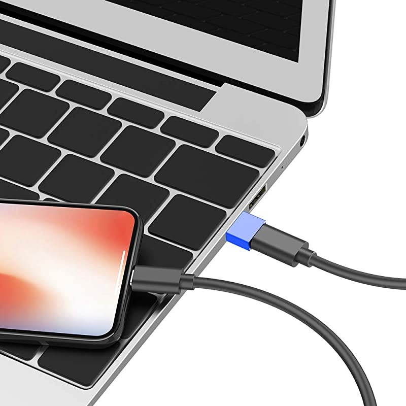 USB C Female to USB Male Adapter 2Pack  Type C to USB A Adapter Compatible with Laptops Power Banks Chargers and More Devices with Standard USB A PortsBlue