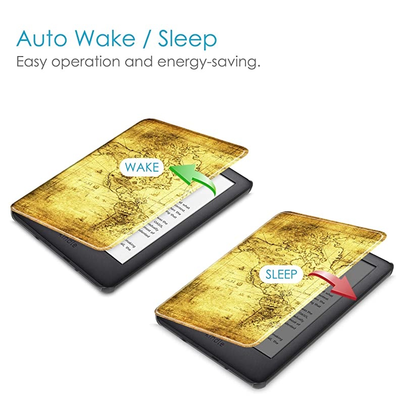 Slimshell Case for AllNew Kindle 10th Generation 2019 Release Lightweight Premium PU Leather Cover with Auto SleepWake NOT Fit Kindle Paperwhite or Kindle 8th Gen Ancient Map