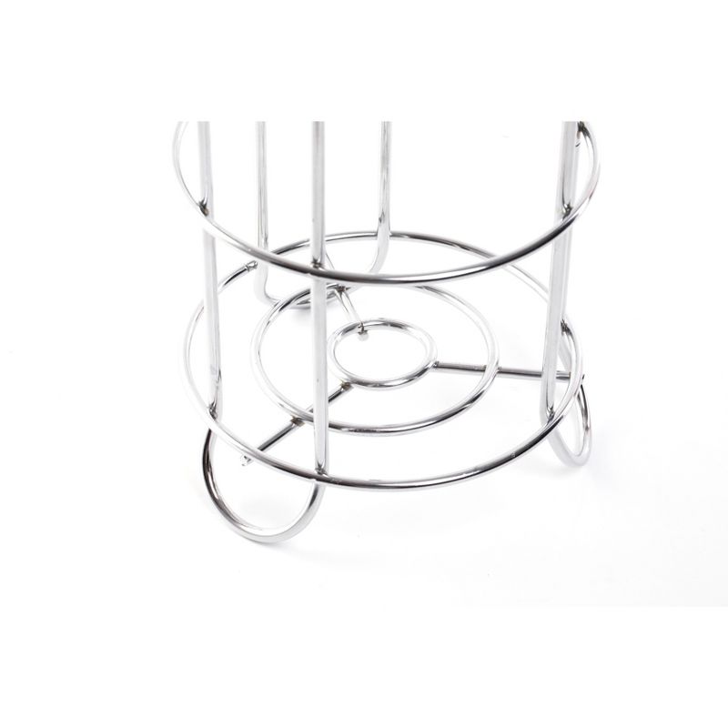 Basicwise Wire Metal Free Standing Toilet Roll Storage Holder with Rod