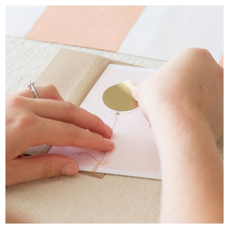 6ct " Your Writing Here" Balloon Scratch-off Greeting Cards