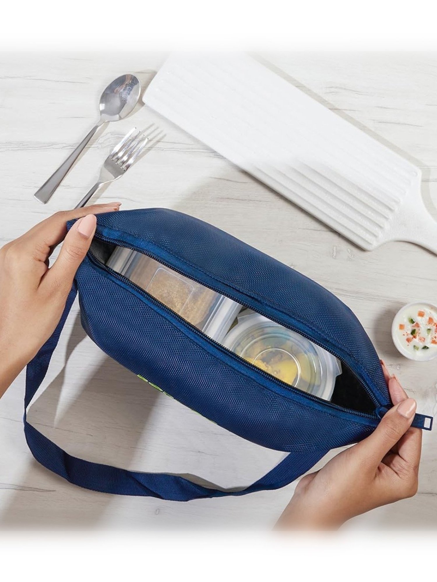 Borosil Glass Daisy Tiffin Box with Microwave Safe Set of 4 (Green , 320 ml)